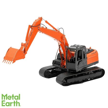 FASCINATIONS Metal Earth Metal 3D Excavator Model Kit, Orange & Black 9036960